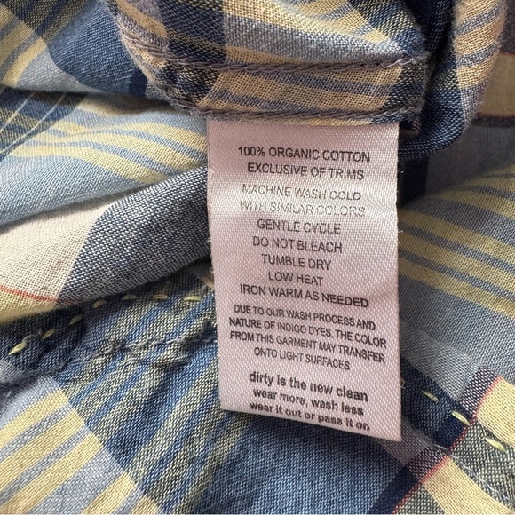 Toad & Co Indigo Ridge Long Sleeve Plaid Shirt Organic Cotton Size Hiking Medium - Picture 7 of 8
